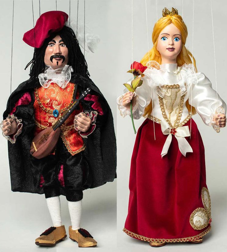 Princezna a princ 40cm  - výhodná sada 2 loutek - Barva: Krémová