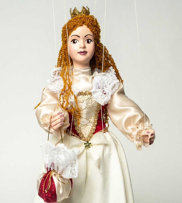Princezna a princ 40cm  - výhodná sada 2 loutek - Barva: Krémová