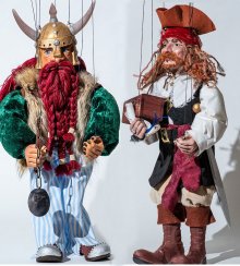 Pirát a Viking 55cm - výhodná sada 2 loutek
